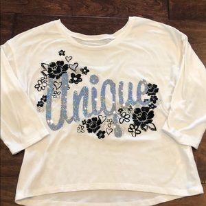 Justice Sequin Fashion Crop Mid Sleeve